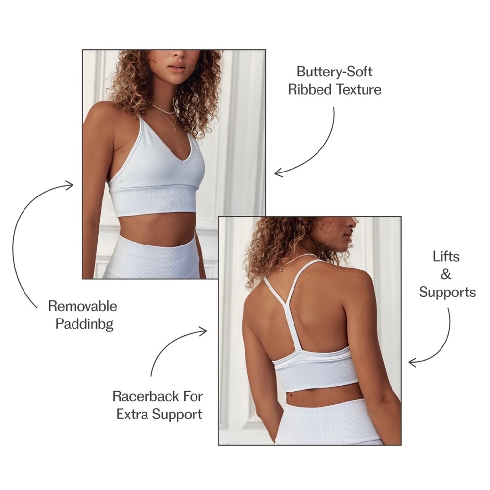 EasySundays Easy Sundays UpLift Seamless Ribbed Bra Pacific Blue XS S NWT NEW - Picture 8 of 13